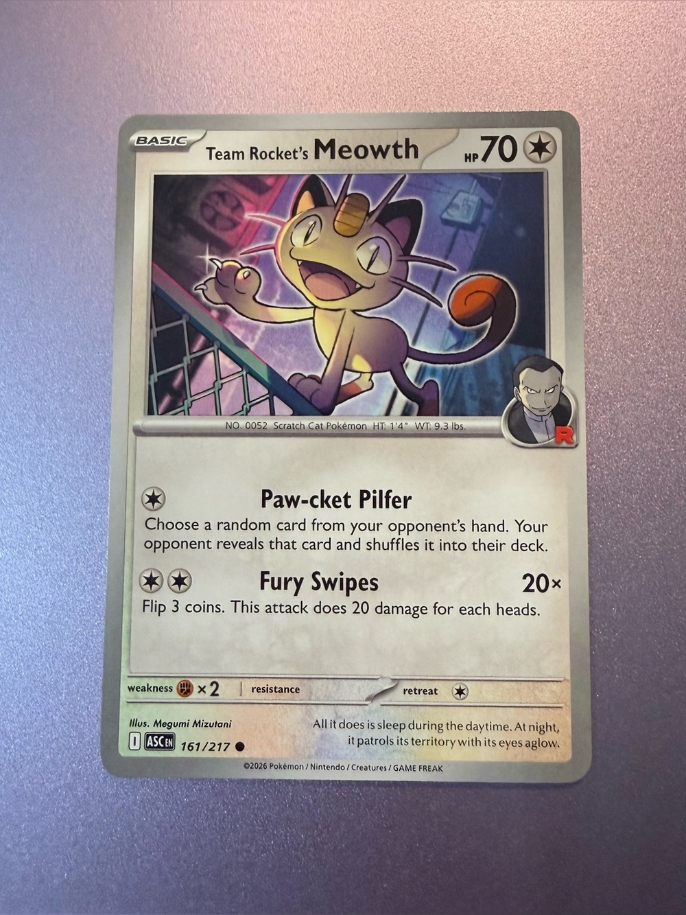 Pokemon TCG Team Rocket’s Meowth 161/217